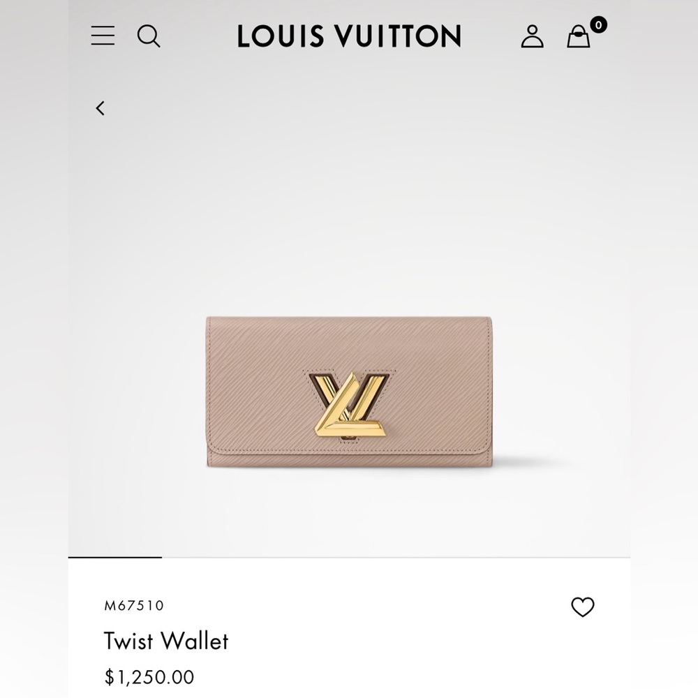 Authentic Louis Vuitton Twist Lock Wallet in Taupe with Gold Hardware LV - Picture 2 of 13